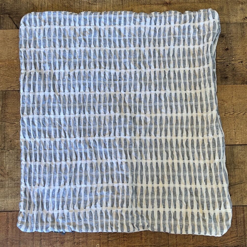 Haven California Grey-Blue White Pillowcase 20 x 20 Square Cotton - Picture 3 of 6
